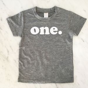 First Birthday Shirt, heather grey or pink tee